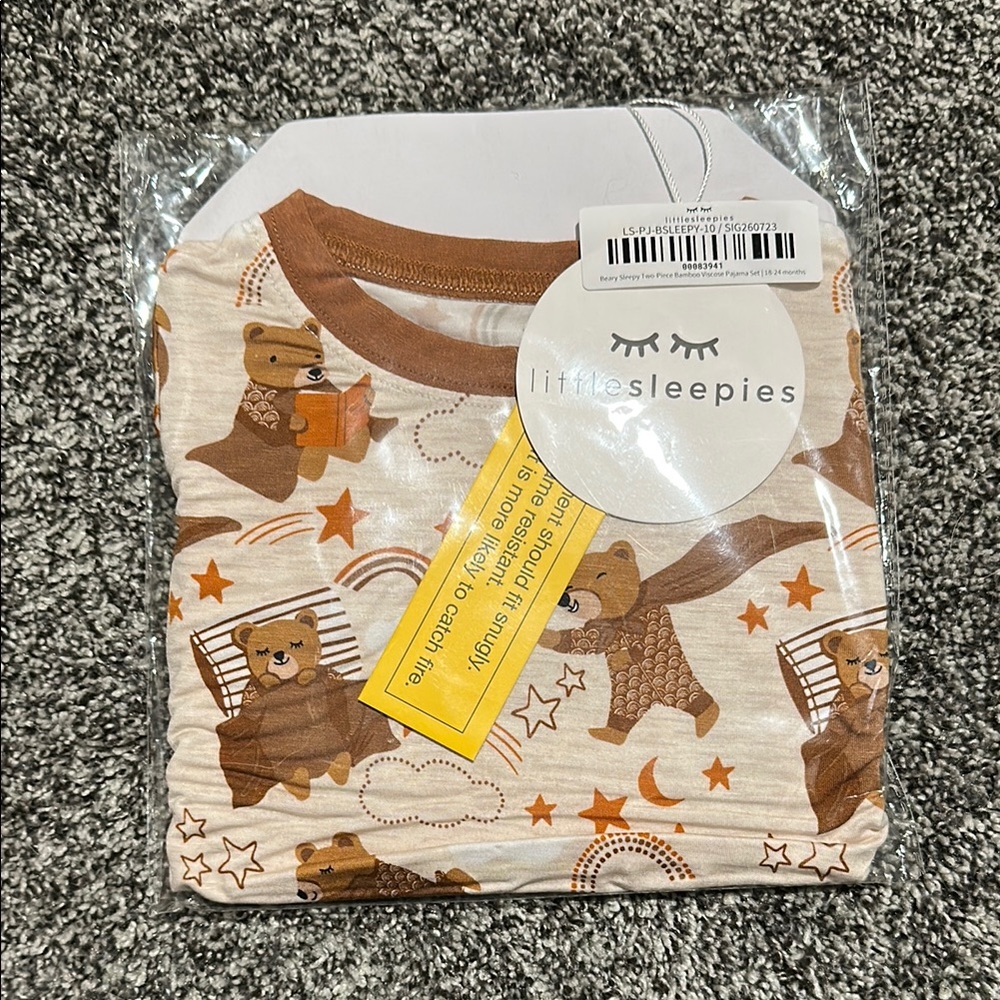 Little Sleepies Bear Sleepy Print Pajama Set